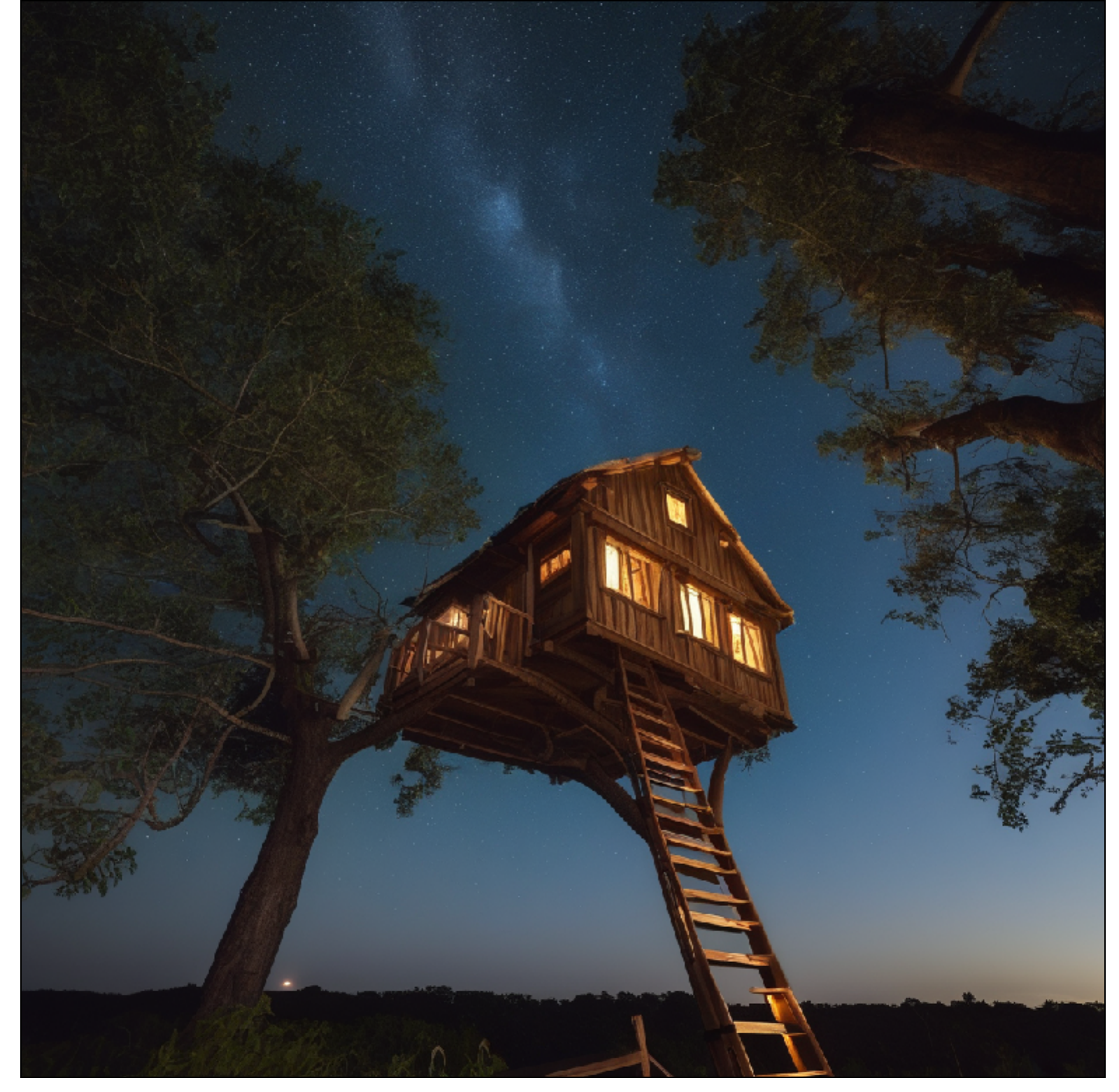 Original: ladder, treehouse, and stars